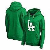 Women Los Angeles Dodgers Fanatics Branded Kelly Green St. Patrick's Day White Logo Pullover Hoodie,baseball caps,new era cap wholesale,wholesale hats